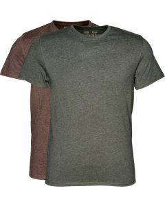 Seeland Basic 2-pack t-shirt Moose brown/Forest night