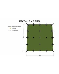  DD Tarp 3 x 3 PRO Olive Green