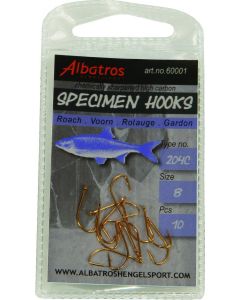 Albatros Haak Specimen Voorn 204c 10 stuks - Enkele Haak - Size 12