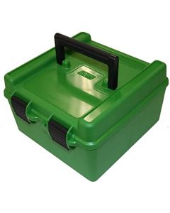 MTM Case Gard Deluxe Ammo Box 100 Round Handle 22-250 to 458 Win Green