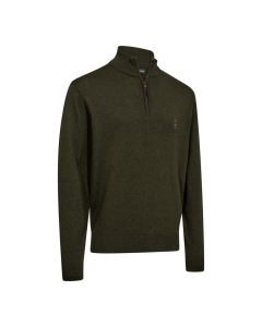 8119 Deerhunter Harrington ½-Zip Knit Forest Ember Melange
