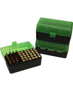 24RMLD-50-16T MTM Case Gard Ammo Box 50 Round Flip-Top 300 WSM 45-70 7mm R SAUM Green/Black