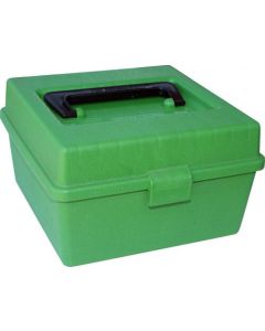 24R-100-MAG-10 MTM Case Gard Deluxe Ammo Box 100 Round Handle WSM WSSM Ultra Mag Green