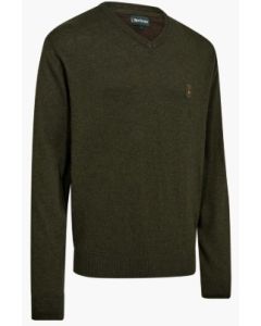 8118 Deerhunter Harrington V-hals Knit - Forest Ember Melange