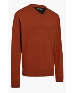 8118 Deerhunter Harrington V-hals Knit - Oak Rust Melange
